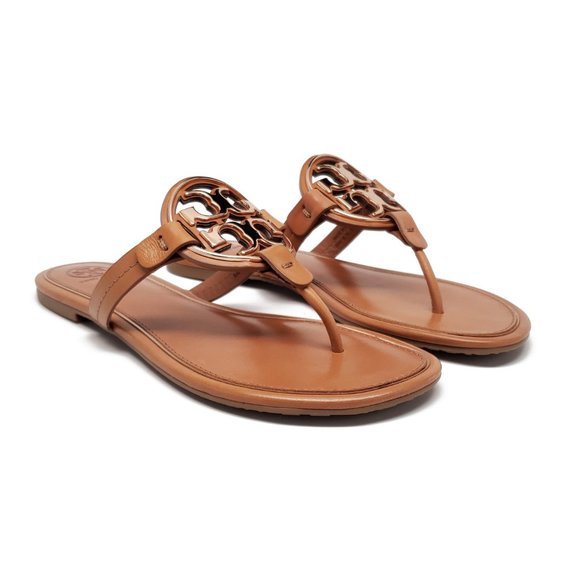 Tory Burch Metal Miller Leather Sandals in Tan - Picture 6 of 9